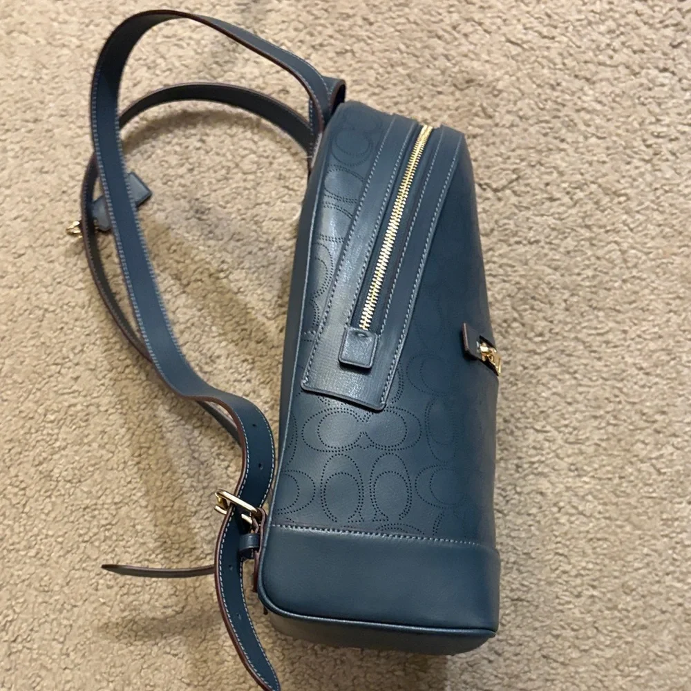 Coach Blue Leather Backpack